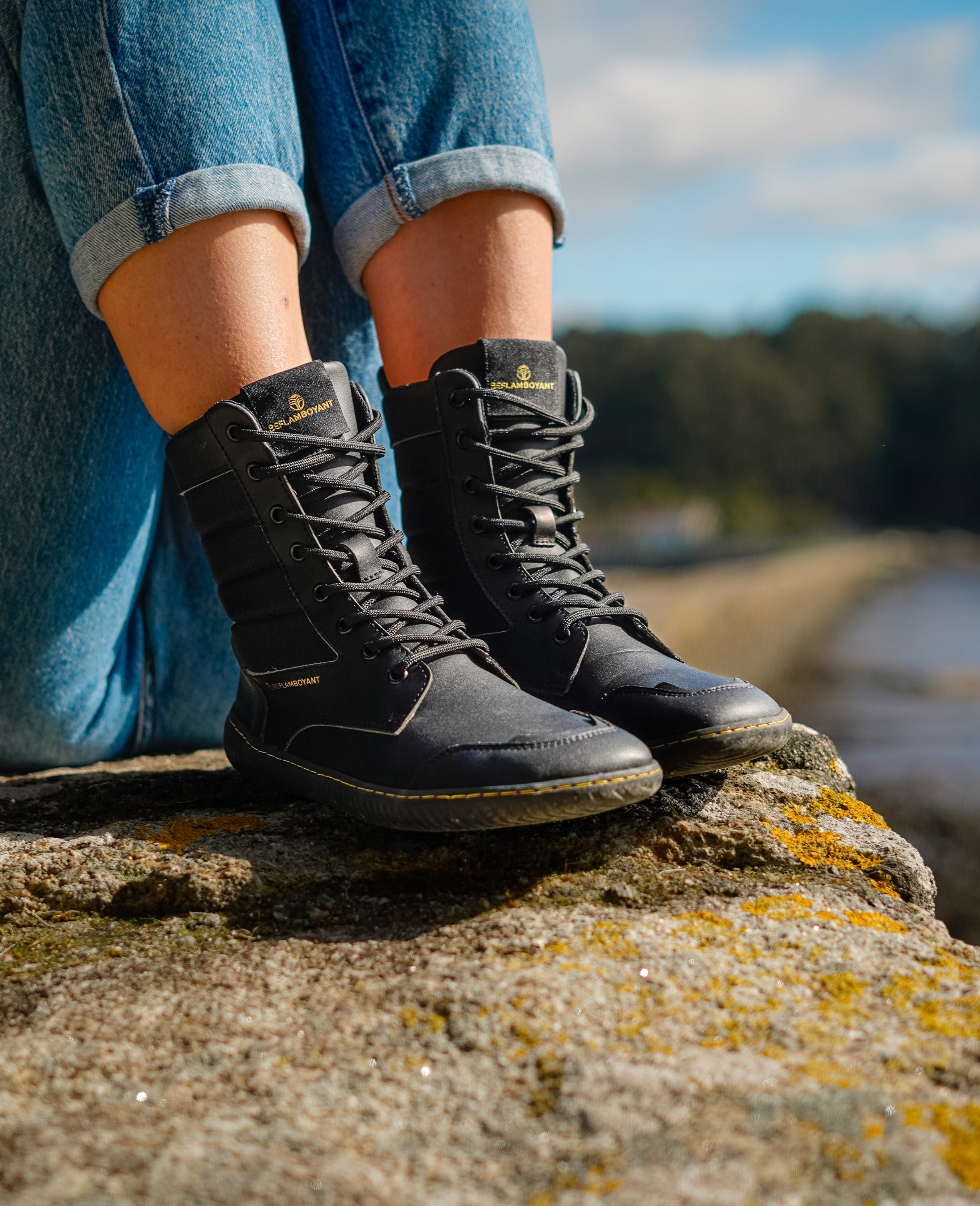 Minimal Black Vegan Barefoot Boots BEFLAMBOYANT